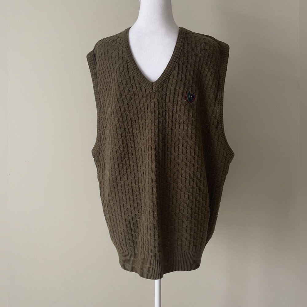 Vintage Men’s Steve Stricker Fairway Sport Olive Green Sleeveless V-Neck Vest